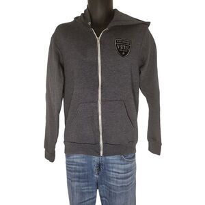 Facebook Vets And Allies Hooded Jacket Women Sz M Full Zip Gray Casual‎ Work